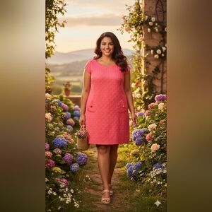 Liz Claiborne Vintage Barbie Doll Pink Textured Mini Dress